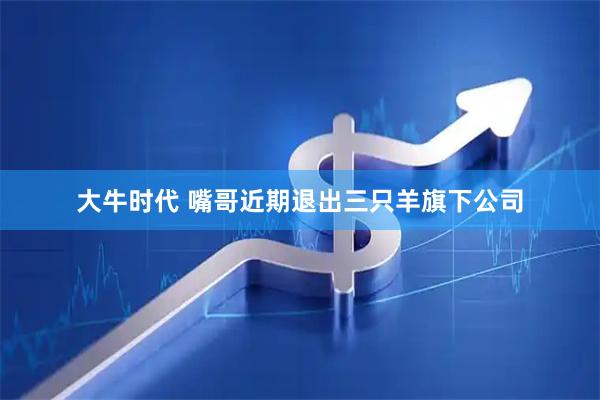 大牛时代 嘴哥近期退出三只羊旗下公司