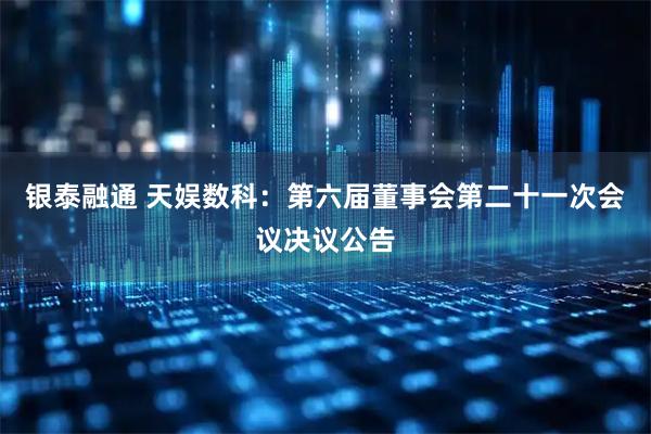 银泰融通 天娱数科：第六届董事会第二十一次会议决议公告